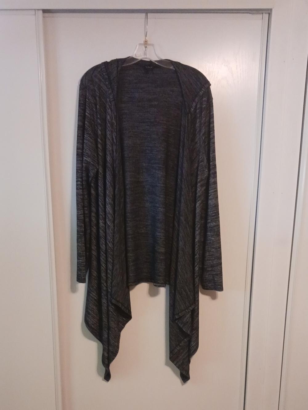 Lavanya XL Open Front Draped Cardigan Sweater - Dark Heather Gray